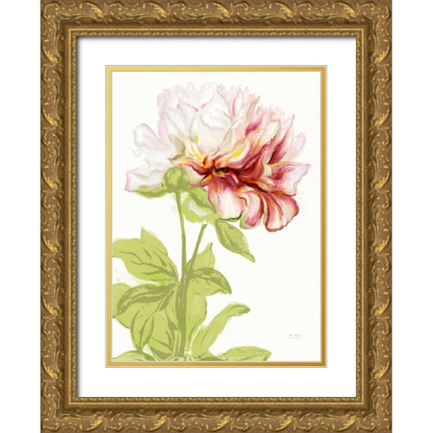 Blushing Peony 1 Gold Ornate Wood Framed Art Print with Double Matting by Art Atelier Alliance