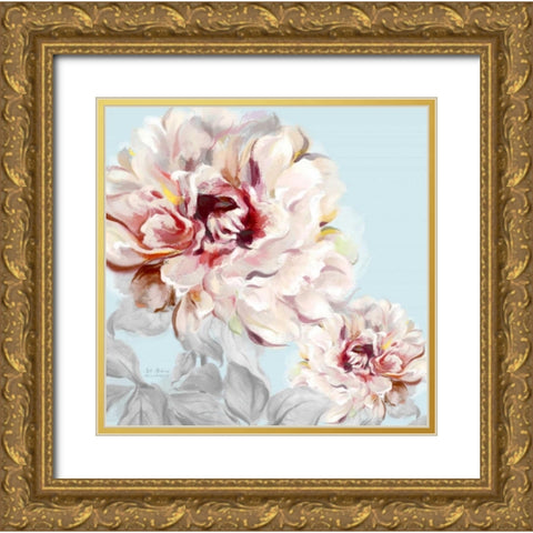 Blushing Peony Square 2 Gold Ornate Wood Framed Art Print with Double Matting by Art Atelier Alliance