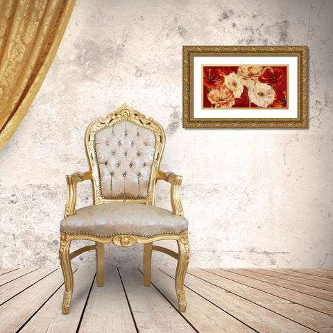 Imperial Poppies Gold Ornate Wood Framed Art Print with Double Matting by Art Atelier Alliance
