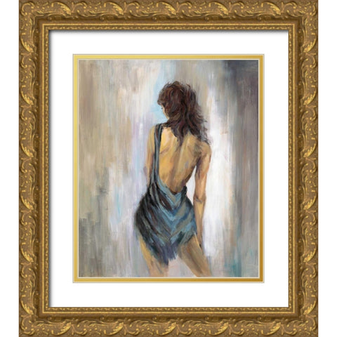 Blue Backless 1 Gold Ornate Wood Framed Art Print with Double Matting by Art Atelier Alliance