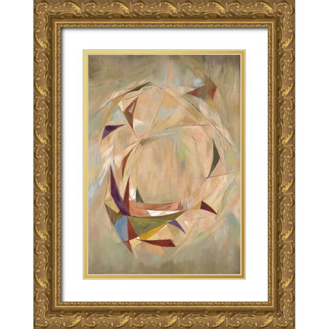Triangle Circle Gold Ornate Wood Framed Art Print with Double Matting by Art Atelier Alliance