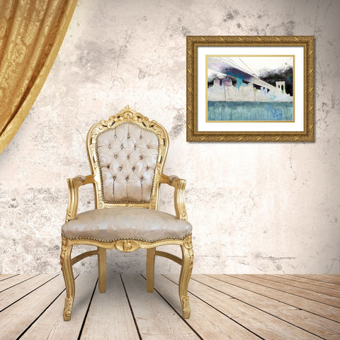 Painted City Gold Ornate Wood Framed Art Print with Double Matting by Art Atelier Alliance