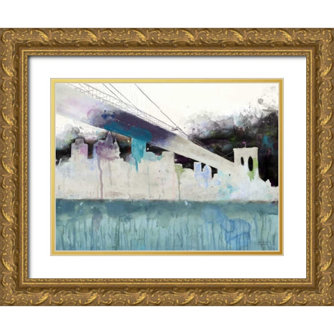 Painted City Gold Ornate Wood Framed Art Print with Double Matting by Art Atelier Alliance