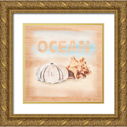 Natural Ocean Words Gold Ornate Wood Framed Art Print with Double Matting by Art Atelier Alliance