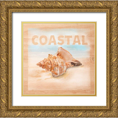 Natural Ocean Coastal Gold Ornate Wood Framed Art Print with Double Matting by Art Atelier Alliance