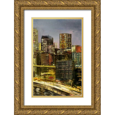 Metropolis 4 Gold Ornate Wood Framed Art Print with Double Matting by Art Atelier Alliance