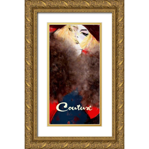 Couture Inspired Gold Ornate Wood Framed Art Print with Double Matting by Art Atelier Alliance