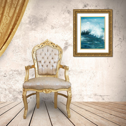 Coastal Wave 1 Gold Ornate Wood Framed Art Print with Double Matting by Art Atelier Alliance
