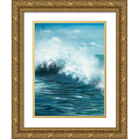 Coastal Wave 1 Gold Ornate Wood Framed Art Print with Double Matting by Art Atelier Alliance