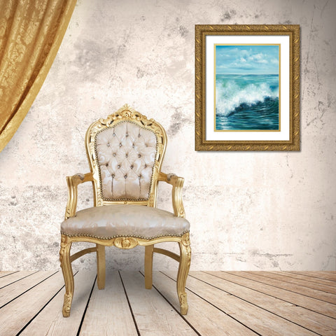 Coastal Wave 2 Gold Ornate Wood Framed Art Print with Double Matting by Art Atelier Alliance