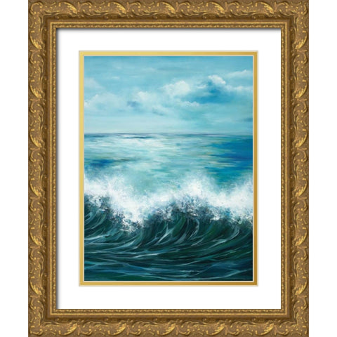 Coastal Wave 3 Gold Ornate Wood Framed Art Print with Double Matting by Art Atelier Alliance