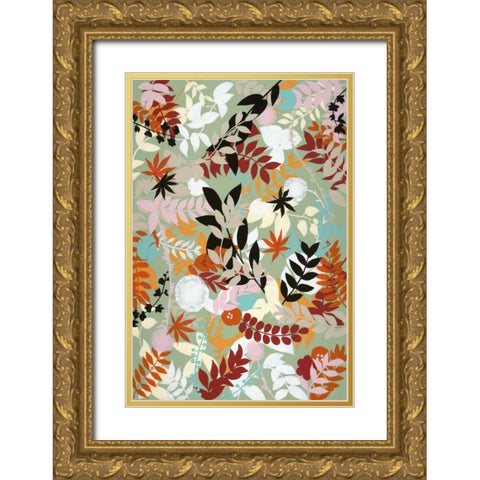 Leaves of Joy 1 Gold Ornate Wood Framed Art Print with Double Matting by Art Atelier Alliance