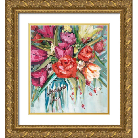 Mason Bloom 2 Gold Ornate Wood Framed Art Print with Double Matting by Art Atelier Alliance