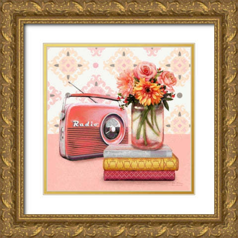 Music To My Ears Vintage Vignette Gold Ornate Wood Framed Art Print with Double Matting by Art Atelier Alliance