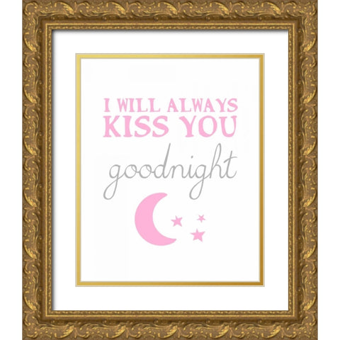 Kiss You Goodnight Gold Ornate Wood Framed Art Print with Double Matting by Amori, Miyo