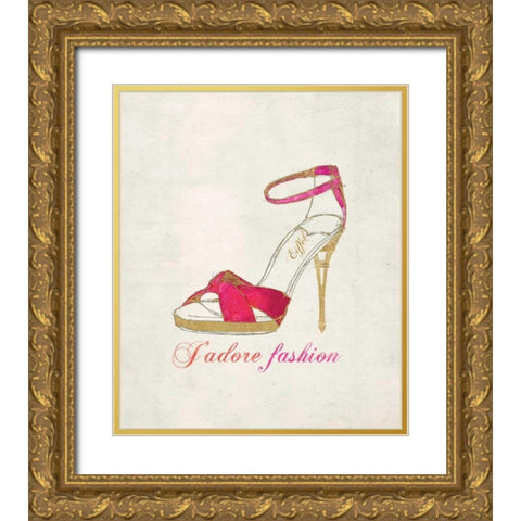 Romance Collection Fashion Gold Ornate Wood Framed Art Print with Double Matting by Amori, Miyo