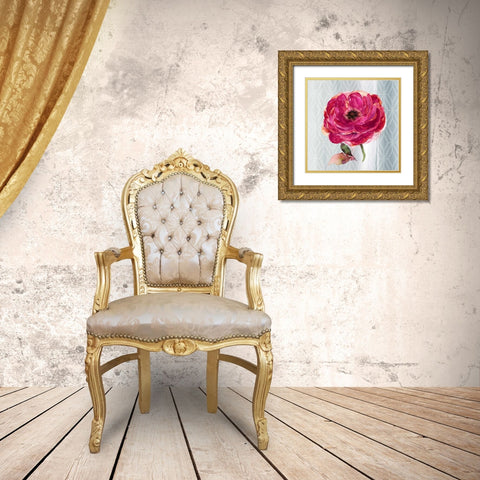 Blooming Beautiful Gold Ornate Wood Framed Art Print with Double Matting by Jing, Jin