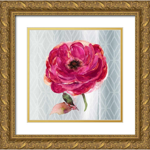 Blooming Beautiful Gold Ornate Wood Framed Art Print with Double Matting by Jing, Jin