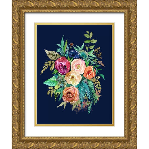Enchanted Bouquet Gold Ornate Wood Framed Art Print with Double Matting by Jing, Jin