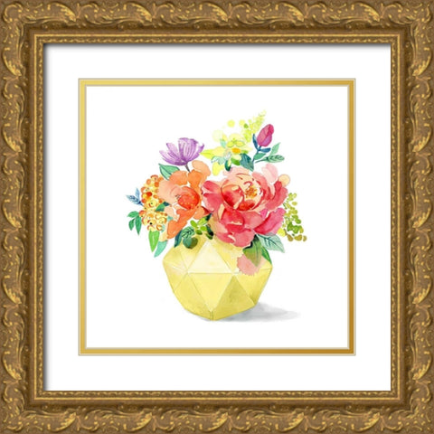 Sweet Bouquet 1 Gold Ornate Wood Framed Art Print with Double Matting by Jing, Jin