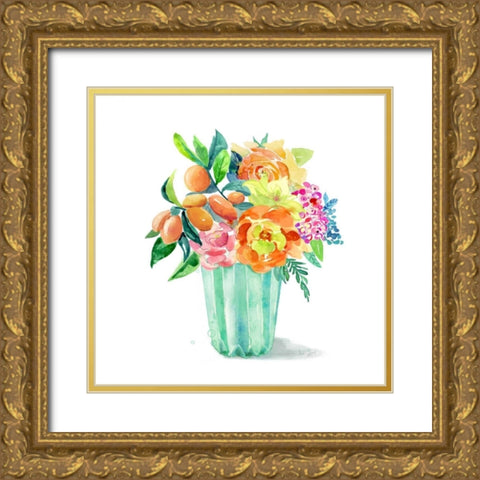 sweet bouquet 2 Gold Ornate Wood Framed Art Print with Double Matting by Jing, Jin