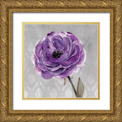 Floral Inspired Plum1 Gold Ornate Wood Framed Art Print with Double Matting by Jing, Jin