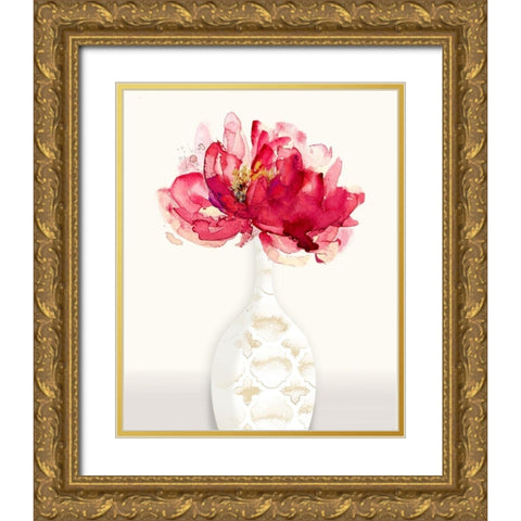 Splash of Petals 1 Gold Ornate Wood Framed Art Print with Double Matting by Jing, Jin