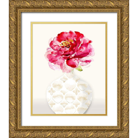Splash of Petals 2 Gold Ornate Wood Framed Art Print with Double Matting by Jing, Jin