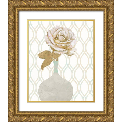 Gilded Rose 1 Gold Ornate Wood Framed Art Print with Double Matting by Zheng, James
