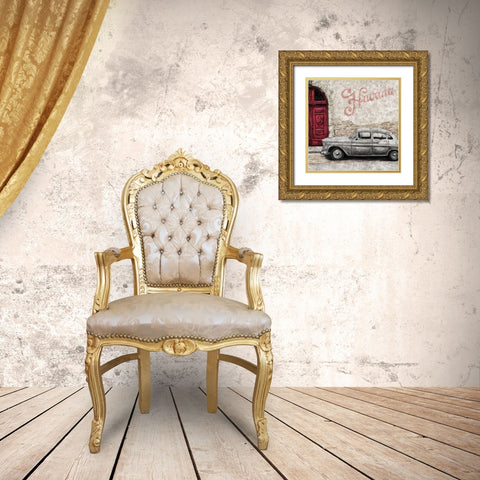 Streets of Havana 2 Gold Ornate Wood Framed Art Print with Double Matting by Zheng, James