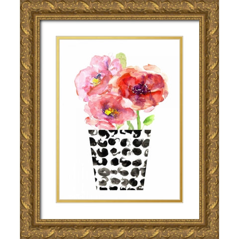 Black and White and Nice Gold Ornate Wood Framed Art Print with Double Matting by London, Dakota