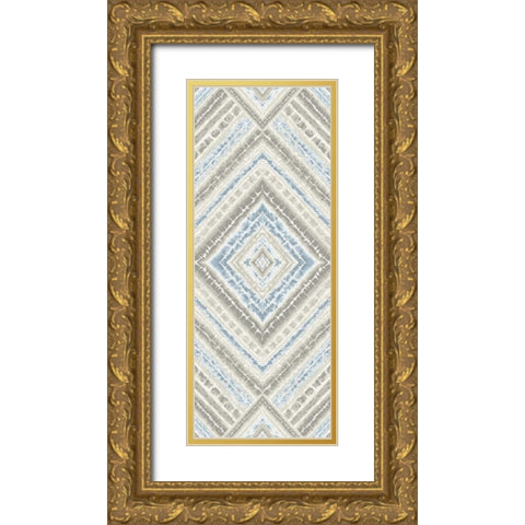 Blye Global Diamond Pattern Gold Ornate Wood Framed Art Print with Double Matting by Grey, Marielle