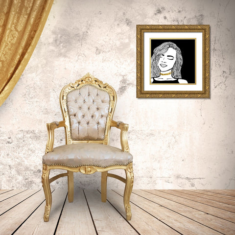 Cool Groove Gold Ornate Wood Framed Art Print with Double Matting by S Studio