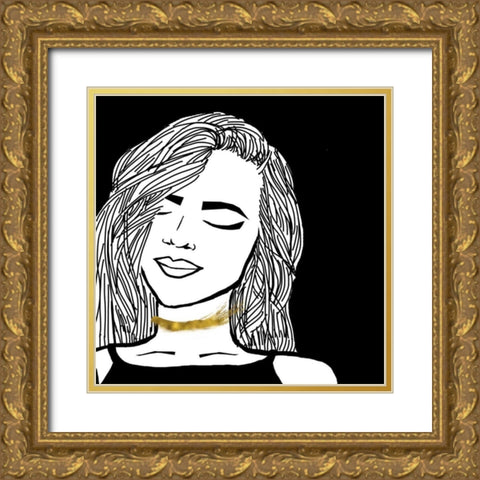 Cool Groove Gold Ornate Wood Framed Art Print with Double Matting by S Studio