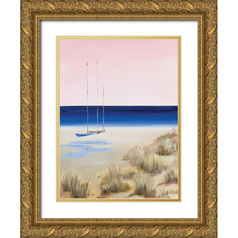 Blue Water Gold Ornate Wood Framed Art Print with Double Matting by Cook, Andrea