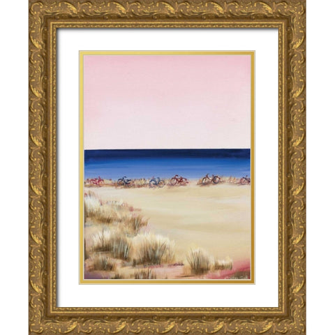 Blue Water Gold Ornate Wood Framed Art Print with Double Matting by Cook, Andrea