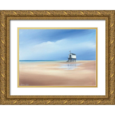 Beachhouse II Gold Ornate Wood Framed Art Print with Double Matting by Cook, Andrea