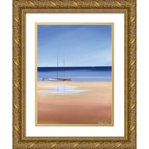 Sea and Beach Gold Ornate Wood Framed Art Print with Double Matting by Cook, Andrea