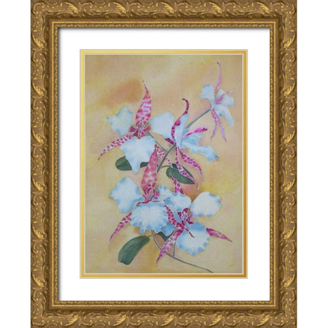 Floral Gold Ornate Wood Framed Art Print with Double Matting by Mayskaya, Alisa