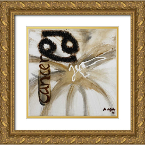 Cancer Gold Ornate Wood Framed Art Print with Double Matting by die Zakko, Art