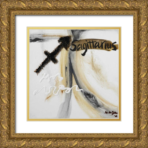 Sagittarius Gold Ornate Wood Framed Art Print with Double Matting by die Zakko, Art
