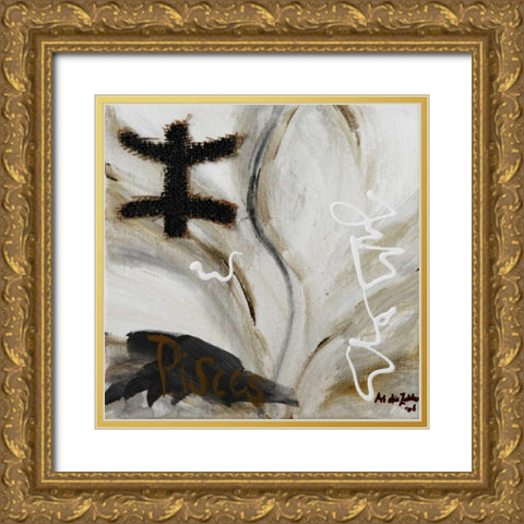 Piscus Gold Ornate Wood Framed Art Print with Double Matting by die Zakko, Art