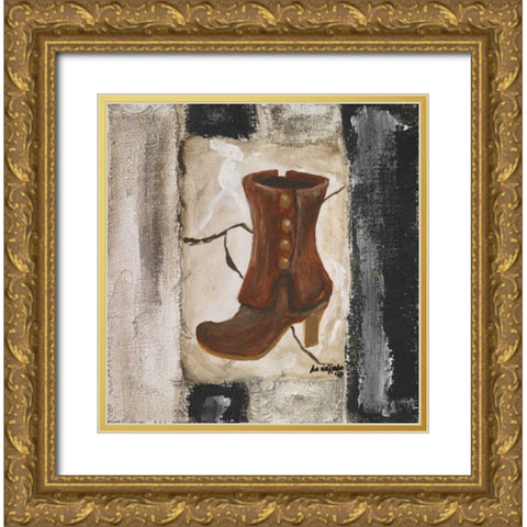 Boots II Gold Ornate Wood Framed Art Print with Double Matting by die Zakko, Art