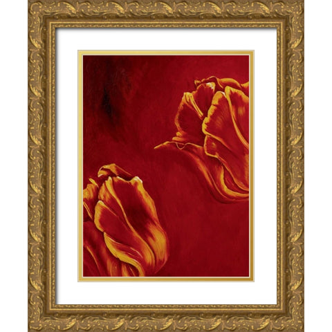 Tulips in summer I Gold Ornate Wood Framed Art Print with Double Matting by Frederiks, Beatrix