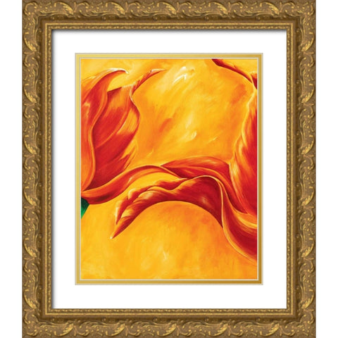 Tripple of tulips I Gold Ornate Wood Framed Art Print with Double Matting by Frederiks, Beatrix