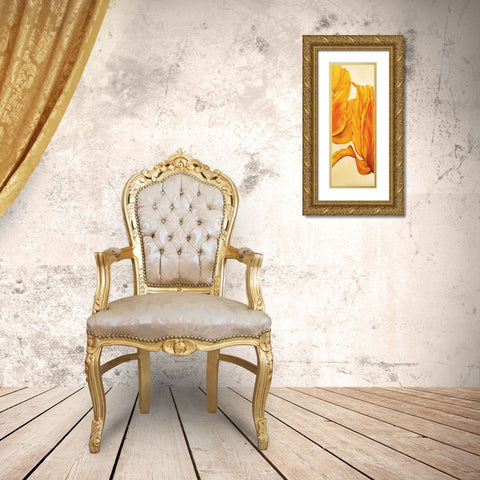 Tulips in Tryptichon II Gold Ornate Wood Framed Art Print with Double Matting by Frederiks, Beatrix