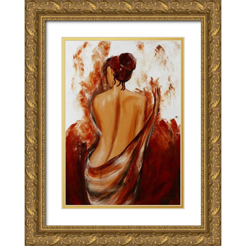 Lady I  Gold Ornate Wood Framed Art Print with Double Matting by Chantrel, Mieke