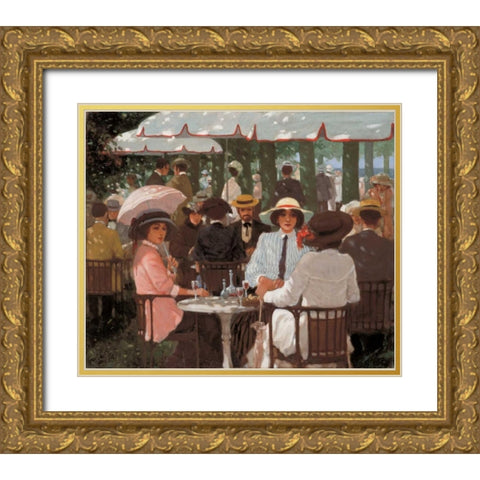 Terrace I Gold Ornate Wood Framed Art Print with Double Matting by van Rooijen, Carel