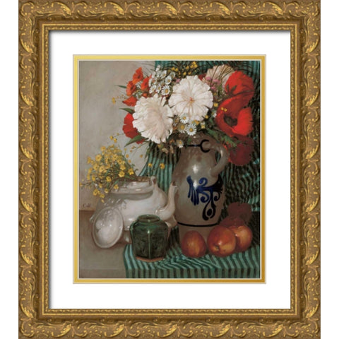 Stillife  Gold Ornate Wood Framed Art Print with Double Matting by van Rooijen, Carel