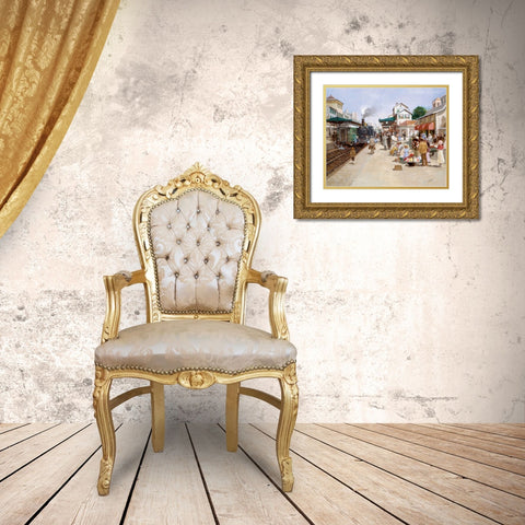 Old trainstation I Gold Ornate Wood Framed Art Print with Double Matting by van Rooijen, Carel